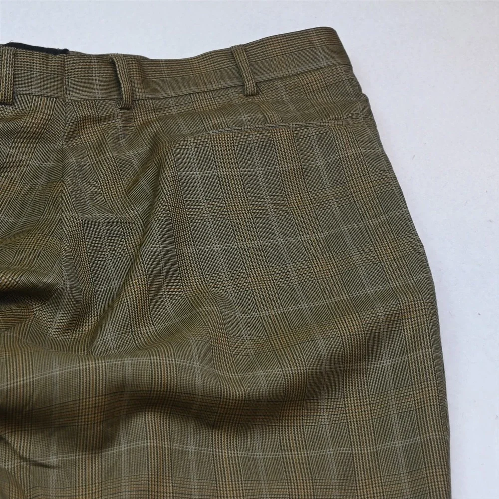 Jos A Bank 44R 36x30 Brown Glenn Check 100% Wool Mens Jacket Pants Suit